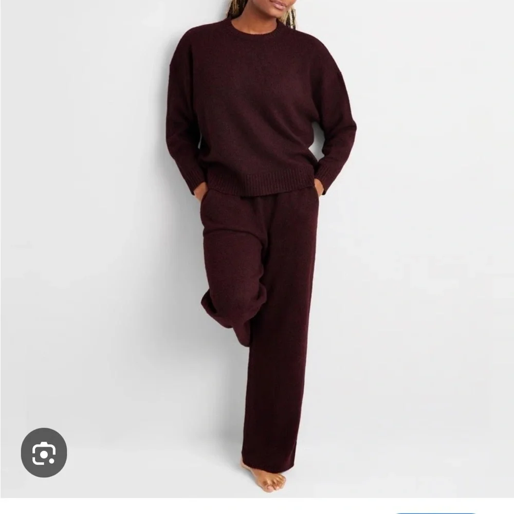 NWT Women's  State of Day burgundy Knit Lounge Set